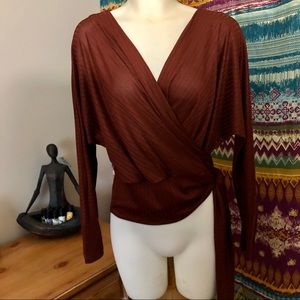 Dynamite rust coloured front tie shirt size medium